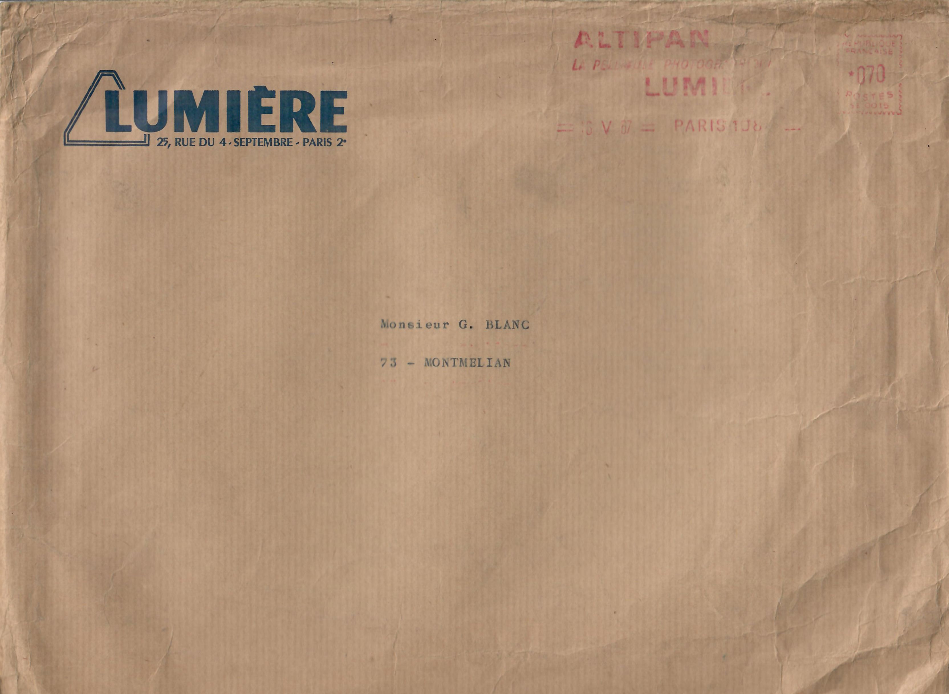 Enveloppe - 16 mai 1967