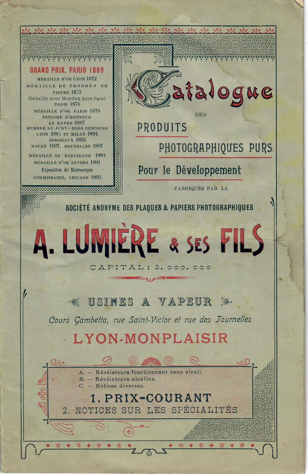 Catalogue entre 1892 et 1902