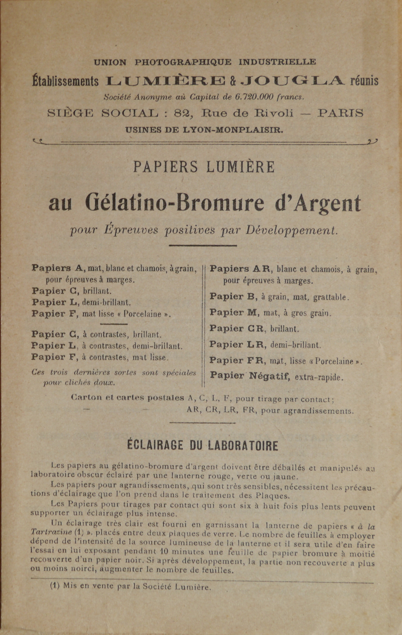 UPI - Papier au Gélatino-Bromure d'Argent - 1911-1928