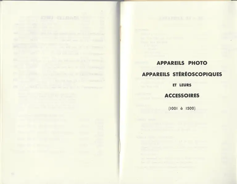 Catalogue 1960 -  Appareils photo, Appareils stéréoscopiques et leurs accessoires