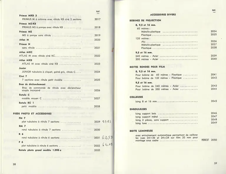 Catalogue 1960 - Matériel Amateurs et Accessoires divers