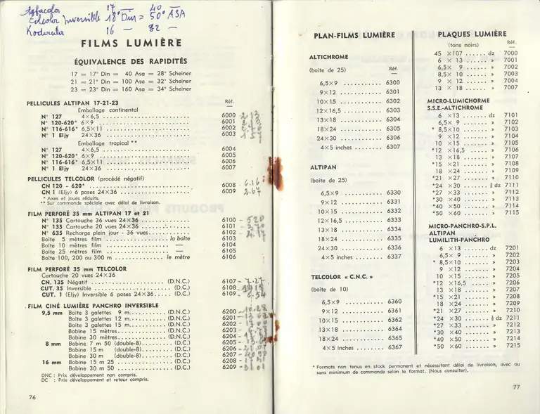 Catalogue 1960 - Films Lumière
