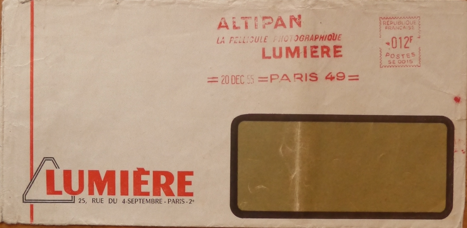 Enveloppe Altipan - 20 décembre 1955
