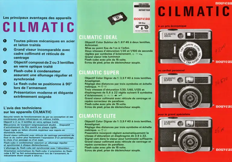 Société Lumière - Courrier 24 mai 1967 - Dépliant Cilmatic verso