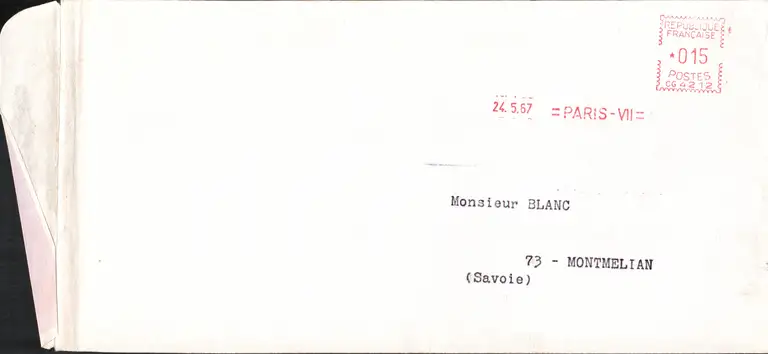 Société Lumière - Courrier 24 mai 1967 - Enveloppe
