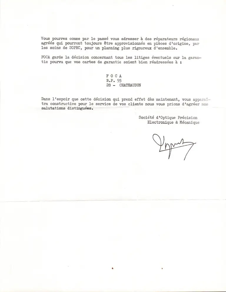 Courrier SOPELEM - 25 mai 1967 - verso