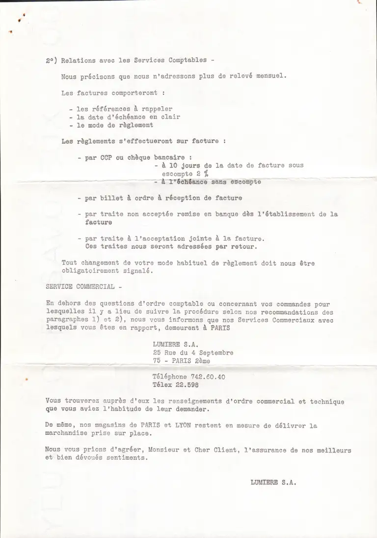 Courrier - 30 décembre 1968 - verso