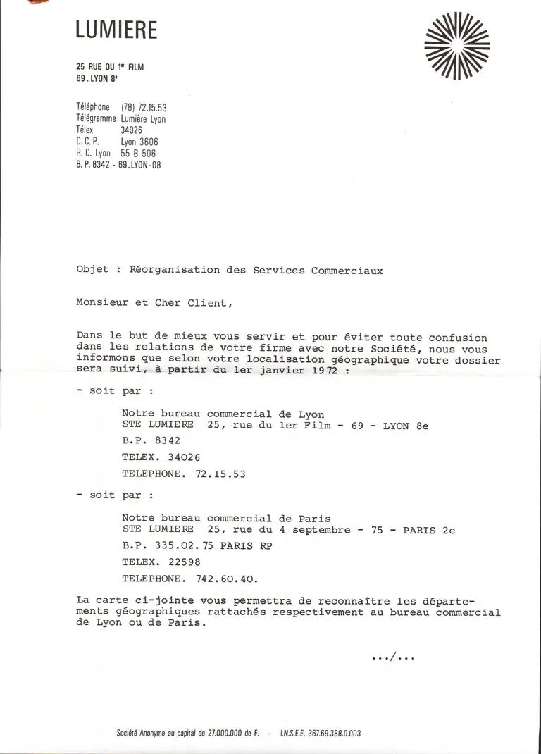 Courrier - janvier 1972 - recto