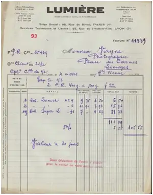 Facture - 4 mars 1935