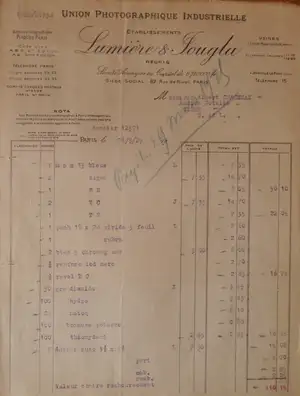 Facture - 21 mars 1925