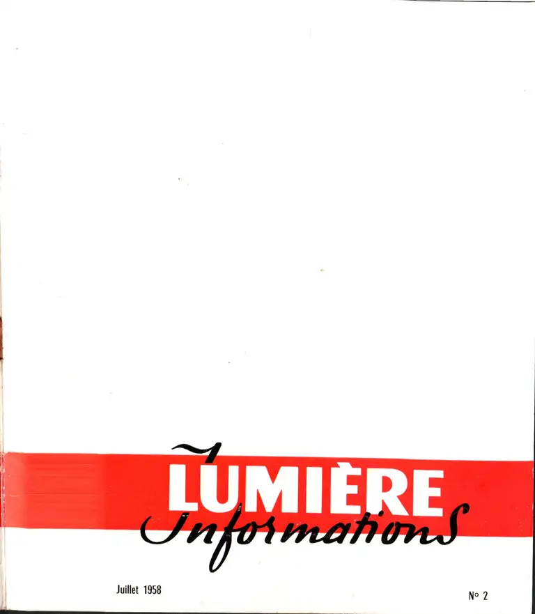 Lumière Informations n°2 - juillet 1958 - 1