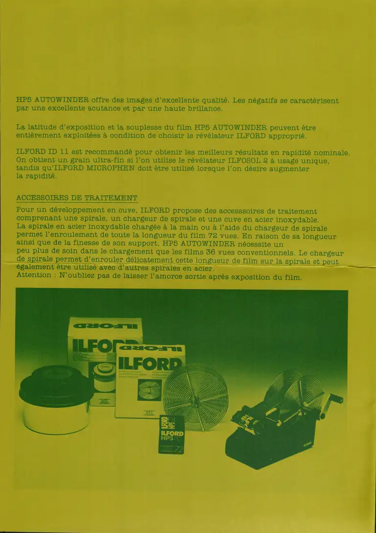 Inform spécial Ilford HP5 Auto Winder 72 2