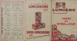 Table de temps de pose - 1934