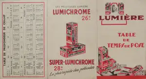 Table de temps de pose - 1935