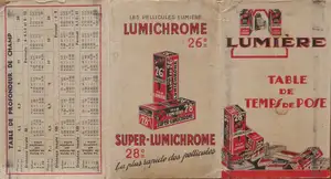 Table de temps de pose - 1937