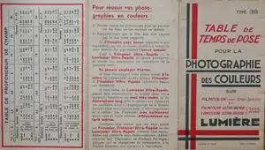 Table de temps de pose - 1938