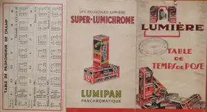 Table de temps de pose - 1939