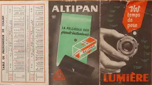 Table de temps de pose - date indéterminée