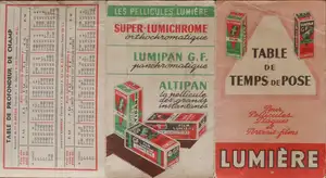 Table de temps de pose - 1954