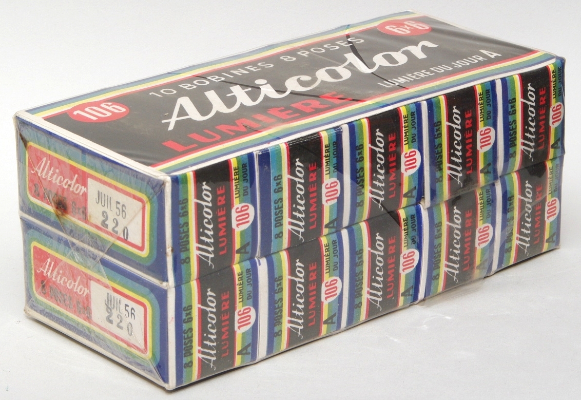 Pack de 10 pellicules Alticolor n°106 - format 6x6 cm - 8 poses - expire en juillet 1956