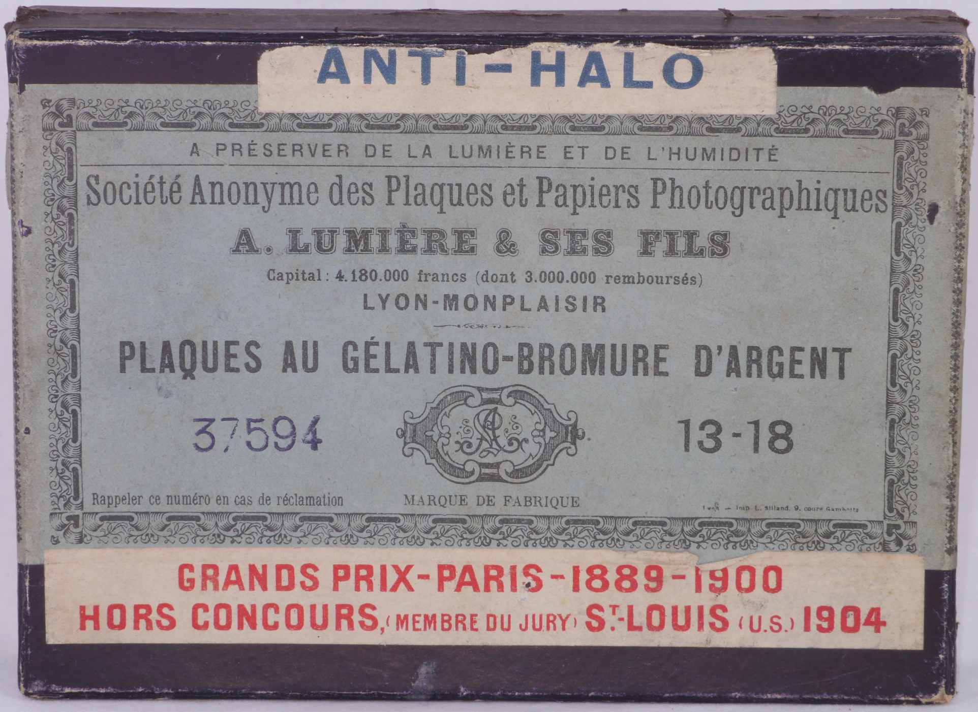 Plaque Etiquette bleue - format 45x107 mm