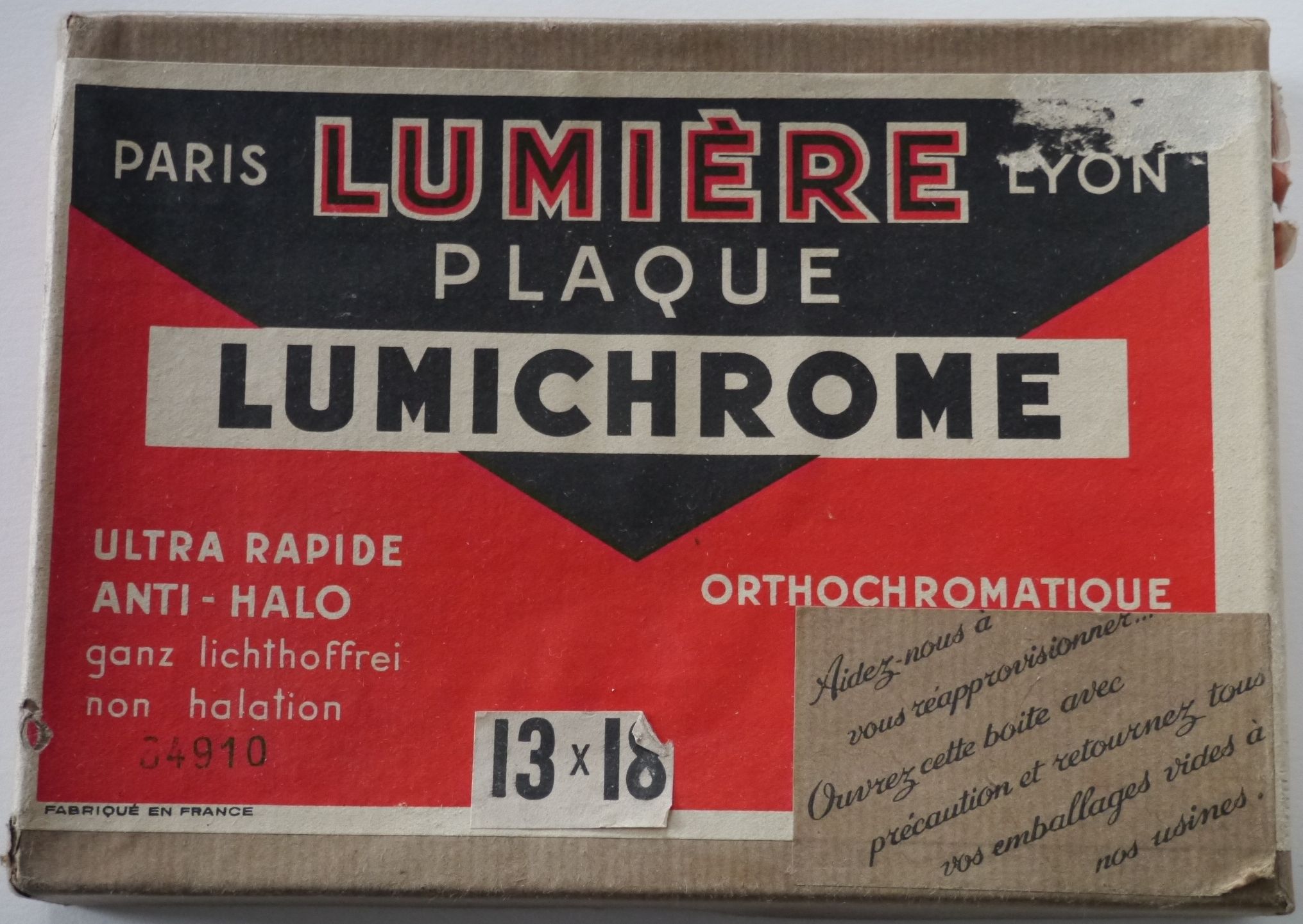 Plaque Lumichrome - format 13x18 cm