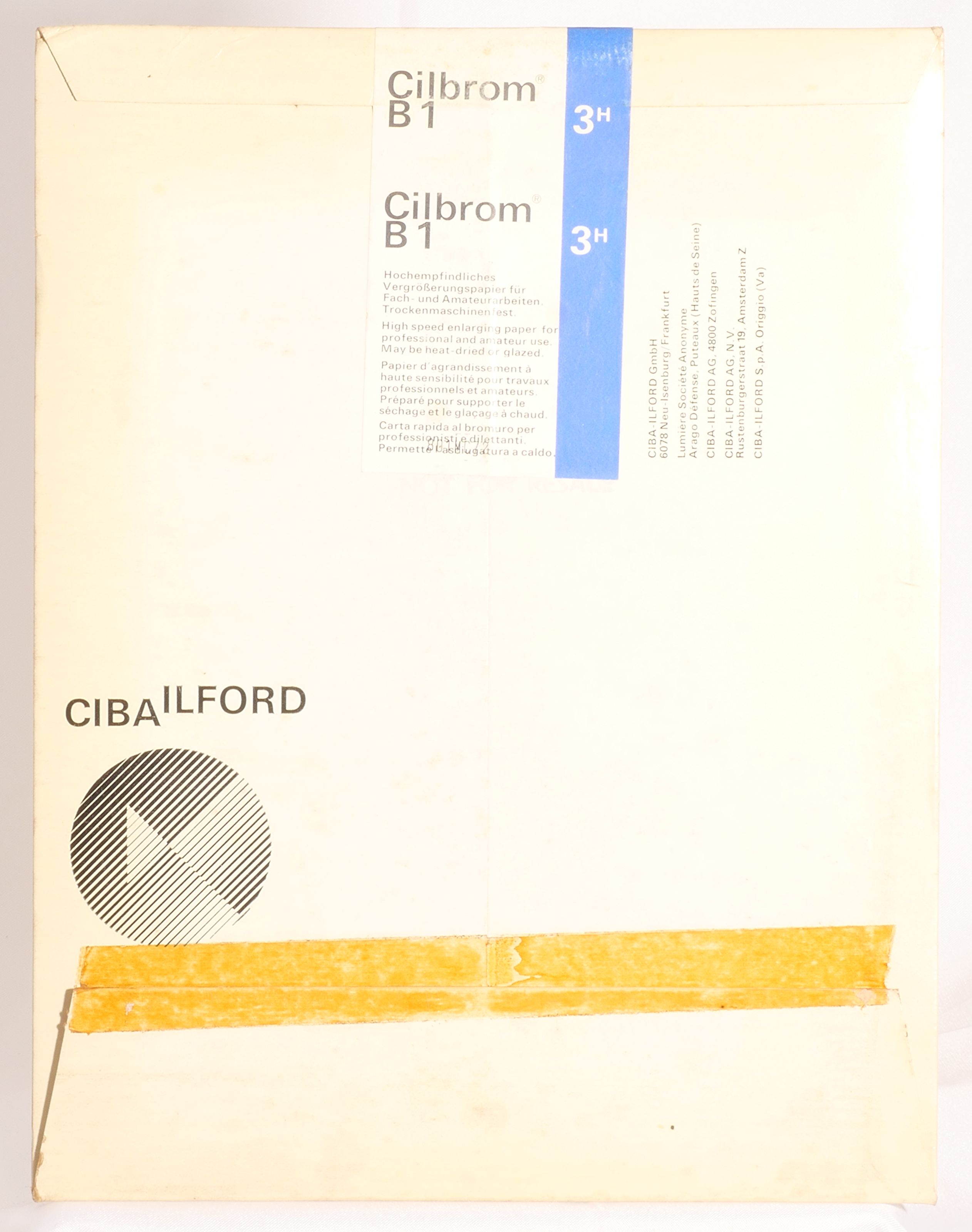Papier Cilbrom B1 2N mince brillant blanc normal - Pochette 10 feuilles 18x24 cm Echantillon - verso