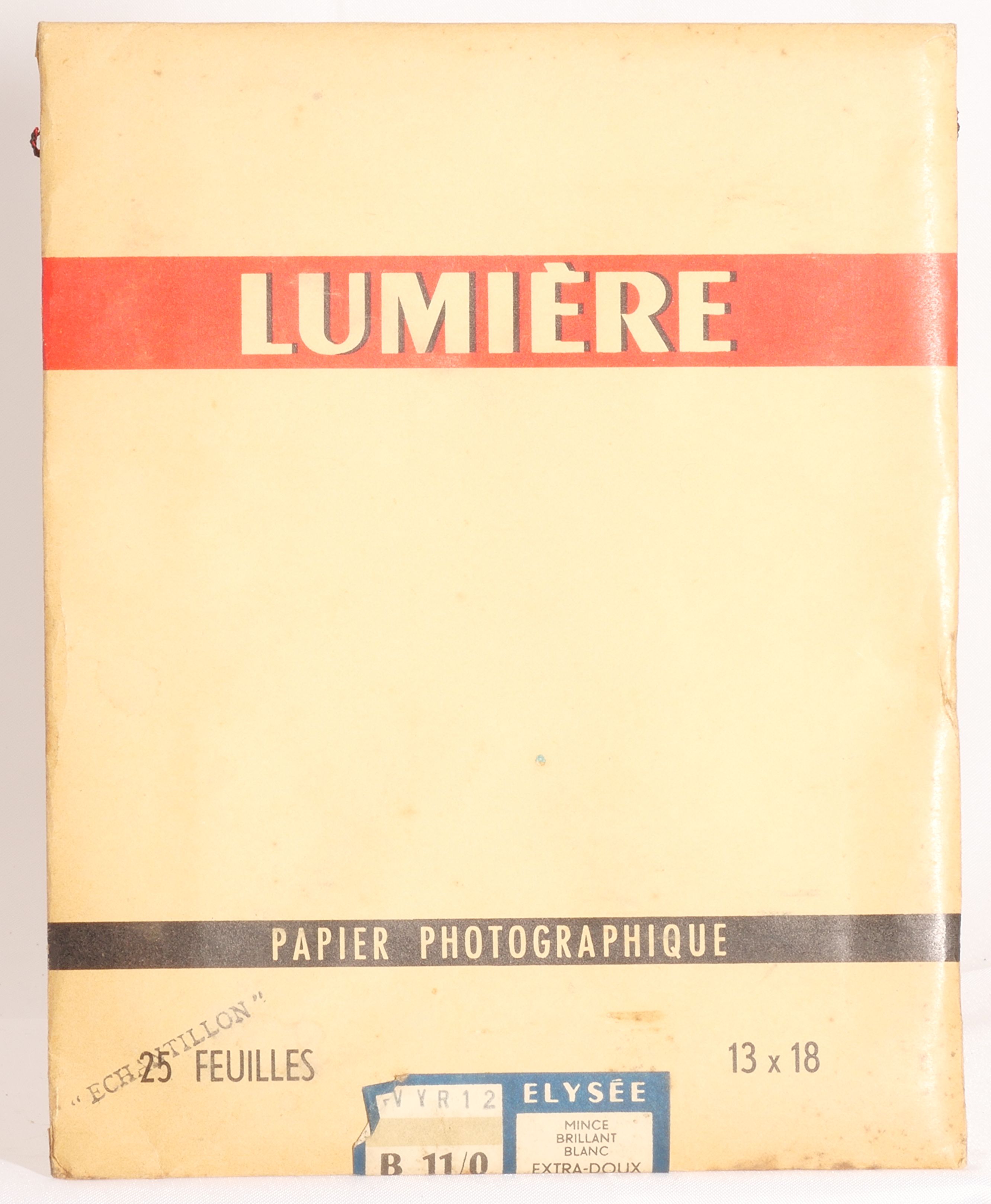 Papier Bromure Elysée B11-0 mince brillant blanc extra-doux - Pochette 25 feuilles 13x18 cm 6 Echantillon - recto
