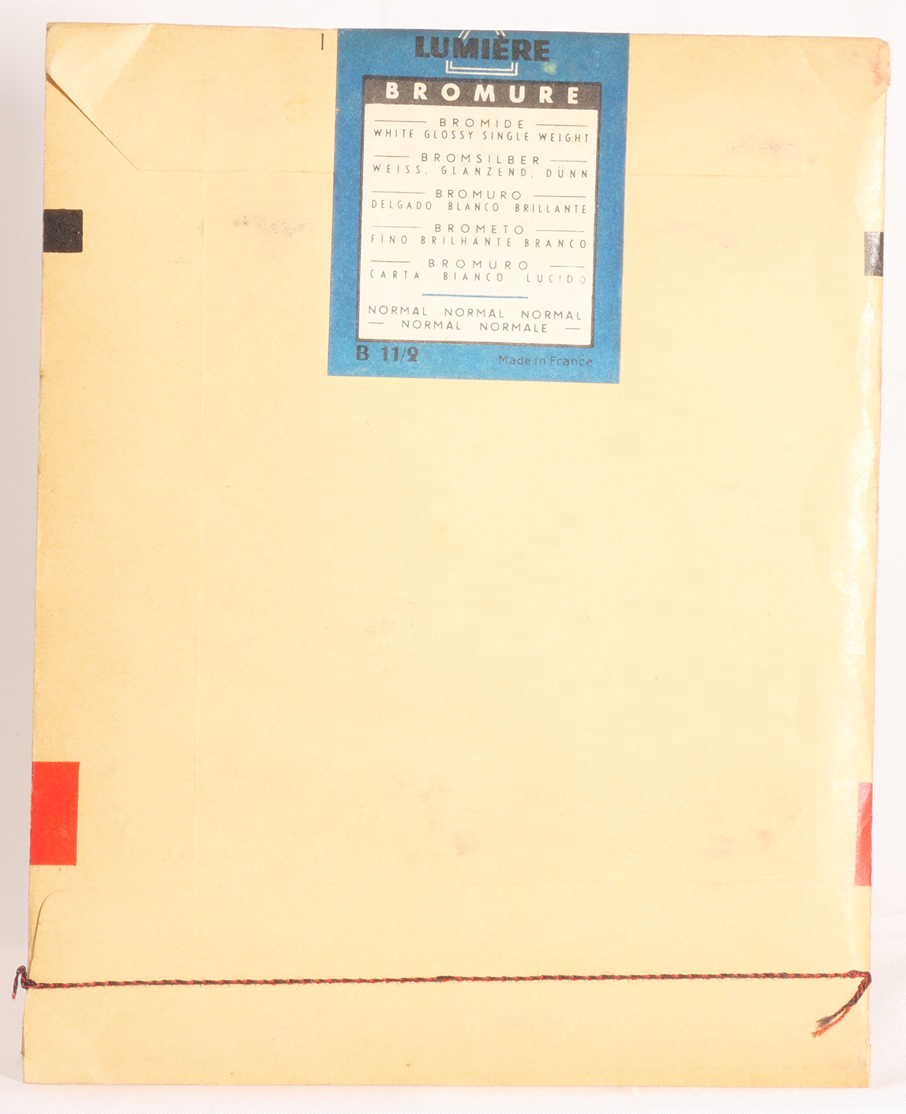 Papier Bromure Elysée B11-2 mince brillant blanc normal - Pochette 25 feuilles 13x18 cm Echantillon - verso
