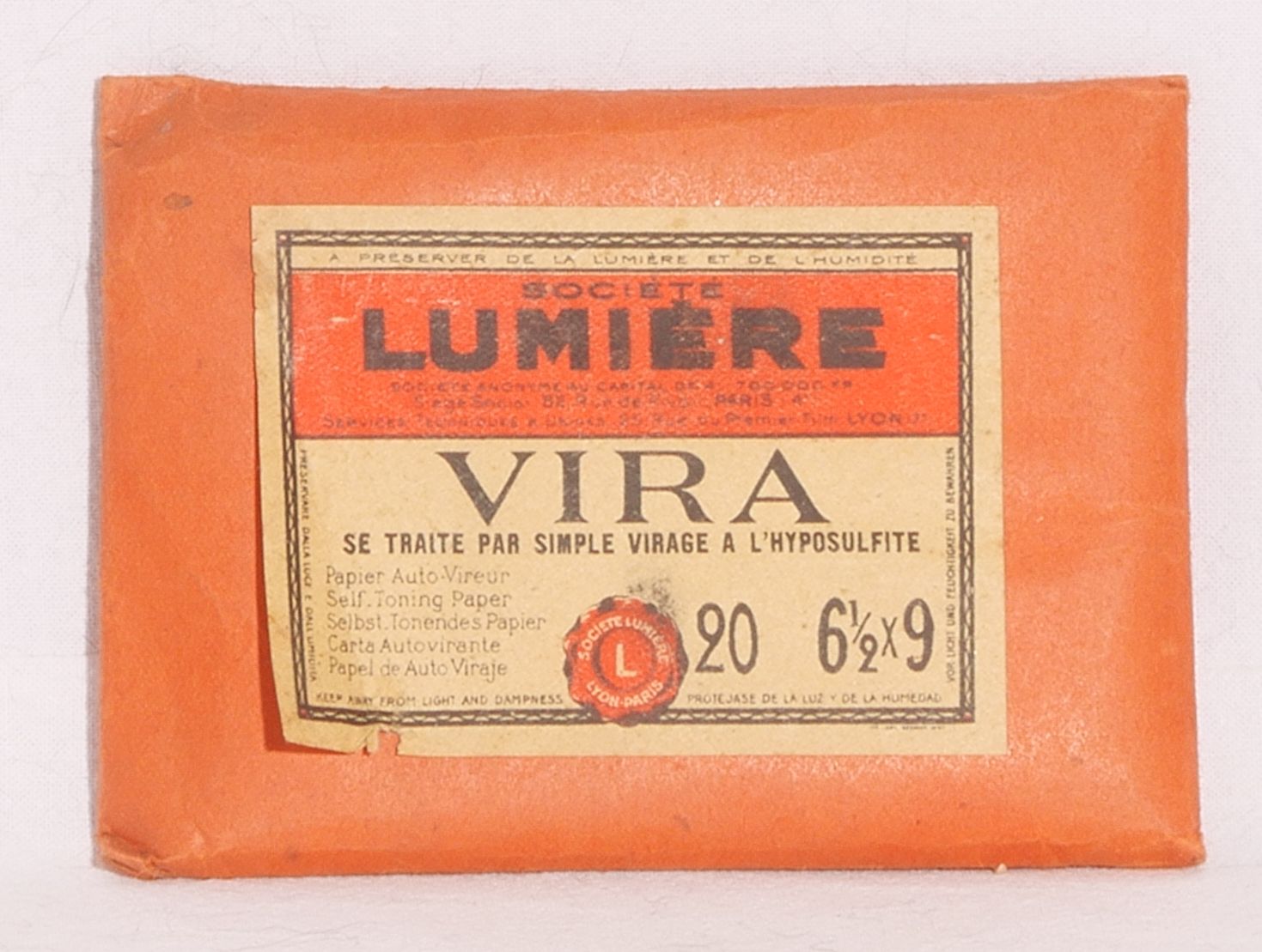 Sté Lumière - Papier Vira - Pochette 20 feuilles 6,5x9 cm