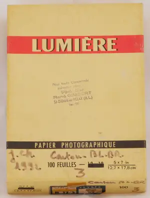 Bromure Elysée B 12/3 Carton Brillant blanc dur - Boîte de 100 feuilles format 12,7x17,8 cm