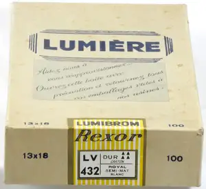 Sté Lumière - Lumibrom Rexor LV 432 carton dur royal semi-mat blanc - Boîte 100 feuilles 13x18 cm