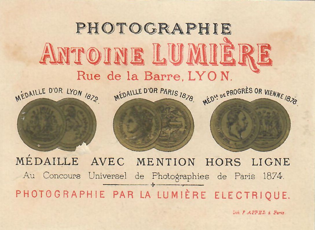 Photographie Antoine Lumière - Chromos - verso