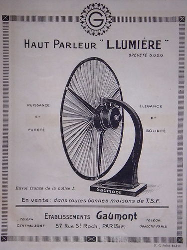 Publicité pour le Haut Parleur Brevet Louis Lumière