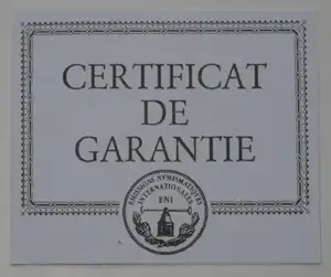 Certificat de la Médaille du Centenaire du Cinéma
