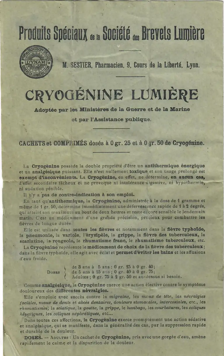 Catalogue Produits Spéciaux de la Société des Brevets Lumière - page 1
