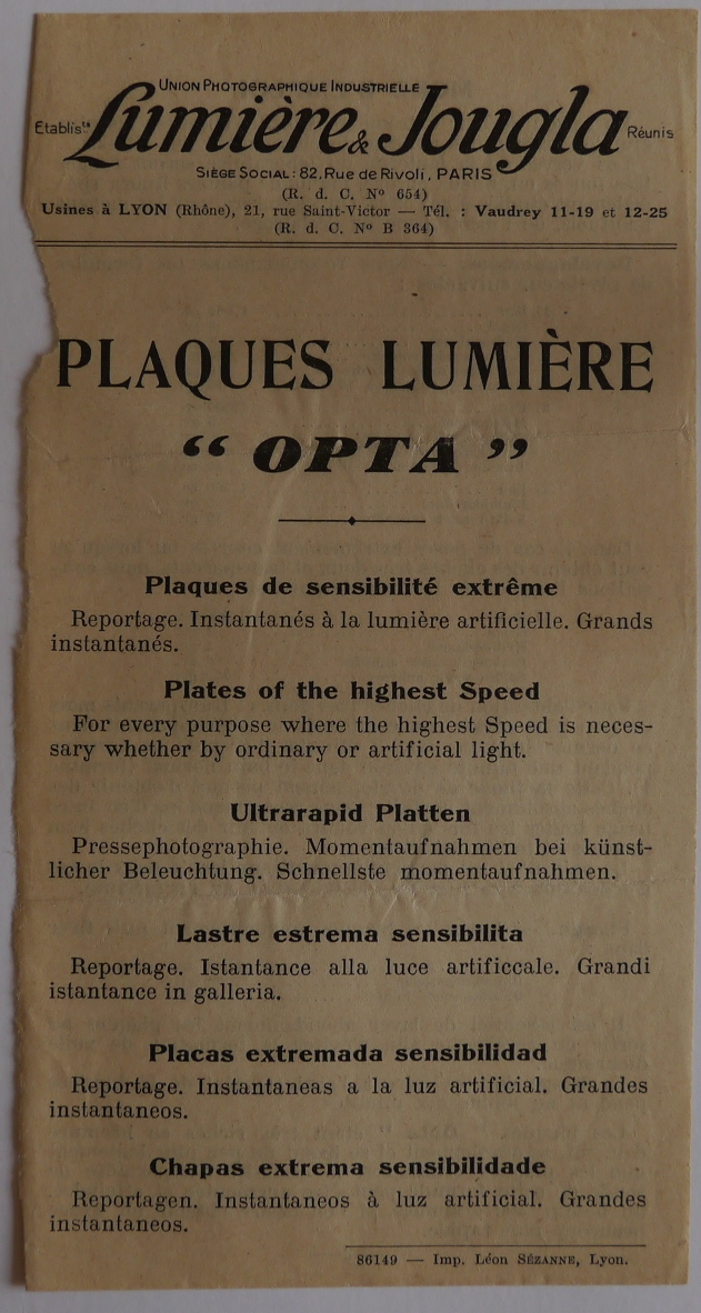 1926-1928 - UPI - Notice Plaques Opta