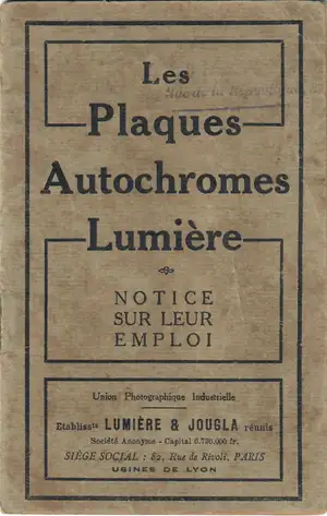 Notice Plaques Autochrome 1923