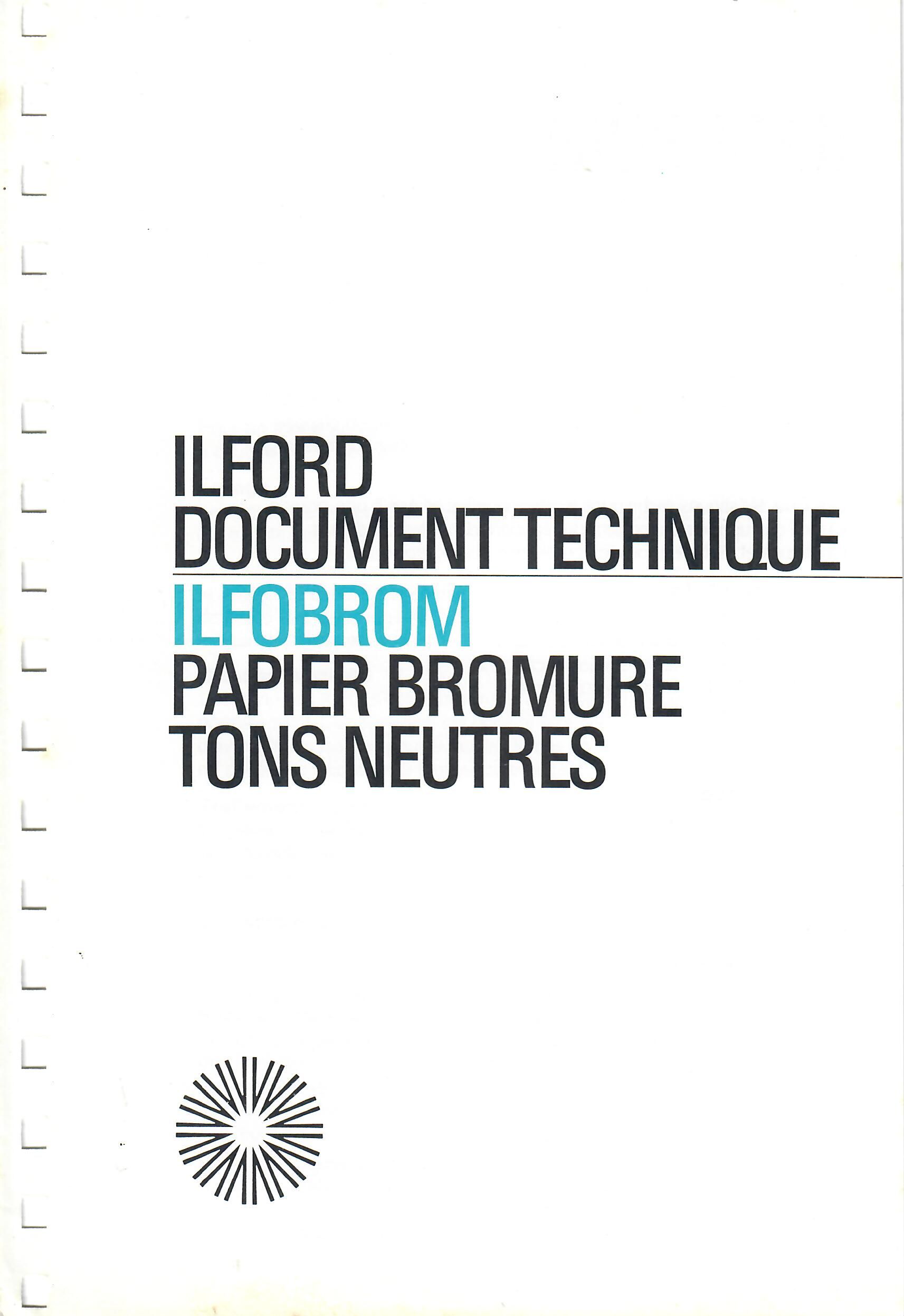 Ilford - Notice Papier Ilfobrom Bromure tons neutres