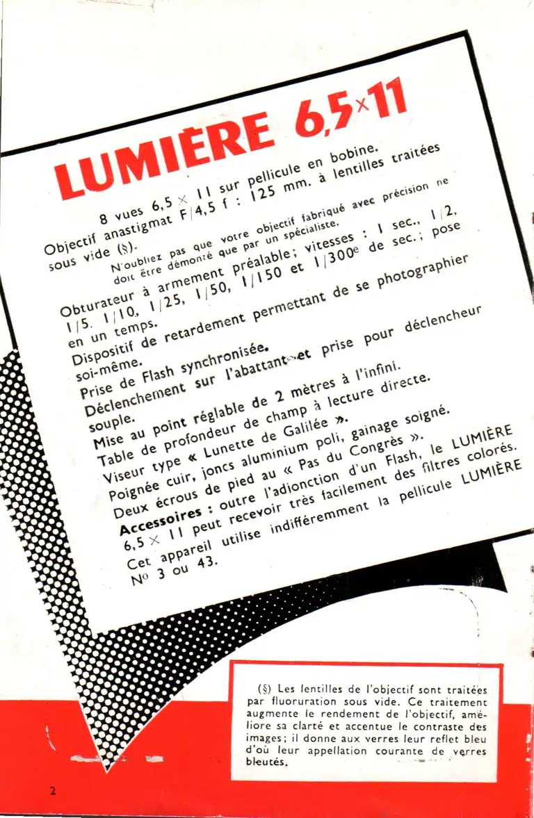 1952 - Notice Lumière 6,5x11 - page 2