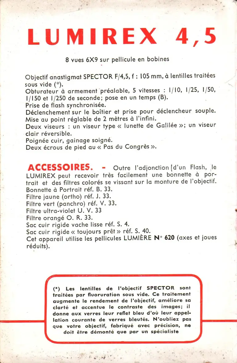 1954 - Notice Lumirex 4,5 - page 2