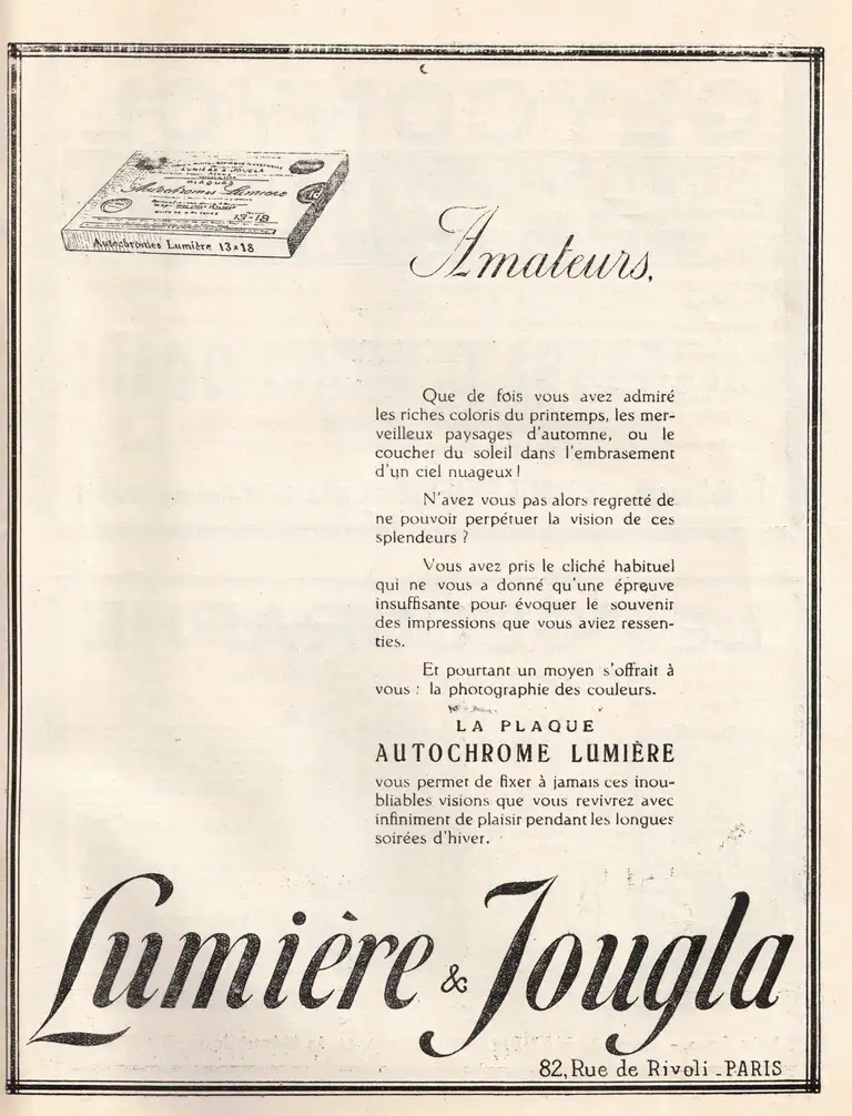 Lumière Plaque Autochrome - La revue française de photographie n°200 - 01 mai 1928