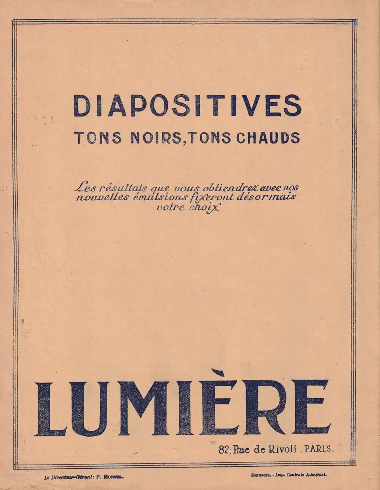 Lumière Diapositives Tons Noirs (TN) Tons Chauds (TC) - La revue française de photographie n°210 - 15 novembre 1928