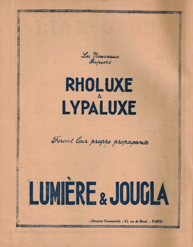 Lumière Papier Rholuxe, Lypaluxe - La revue française de photographie n°135 - 01 août 1925