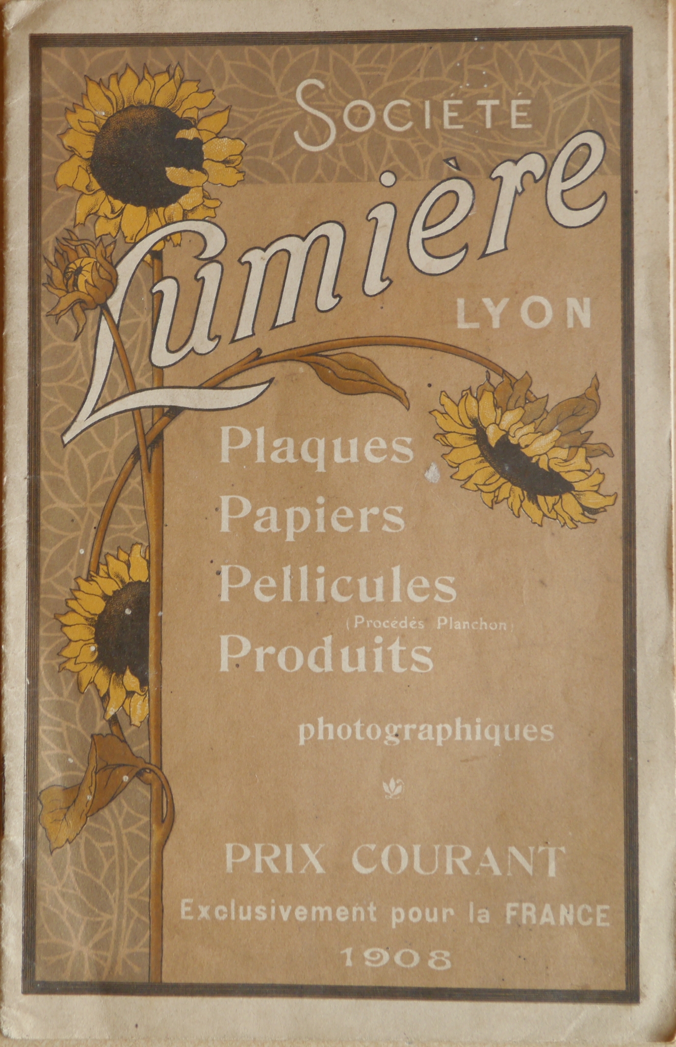 Prix courant Plaques Papiers Pellicules Produits - 1908