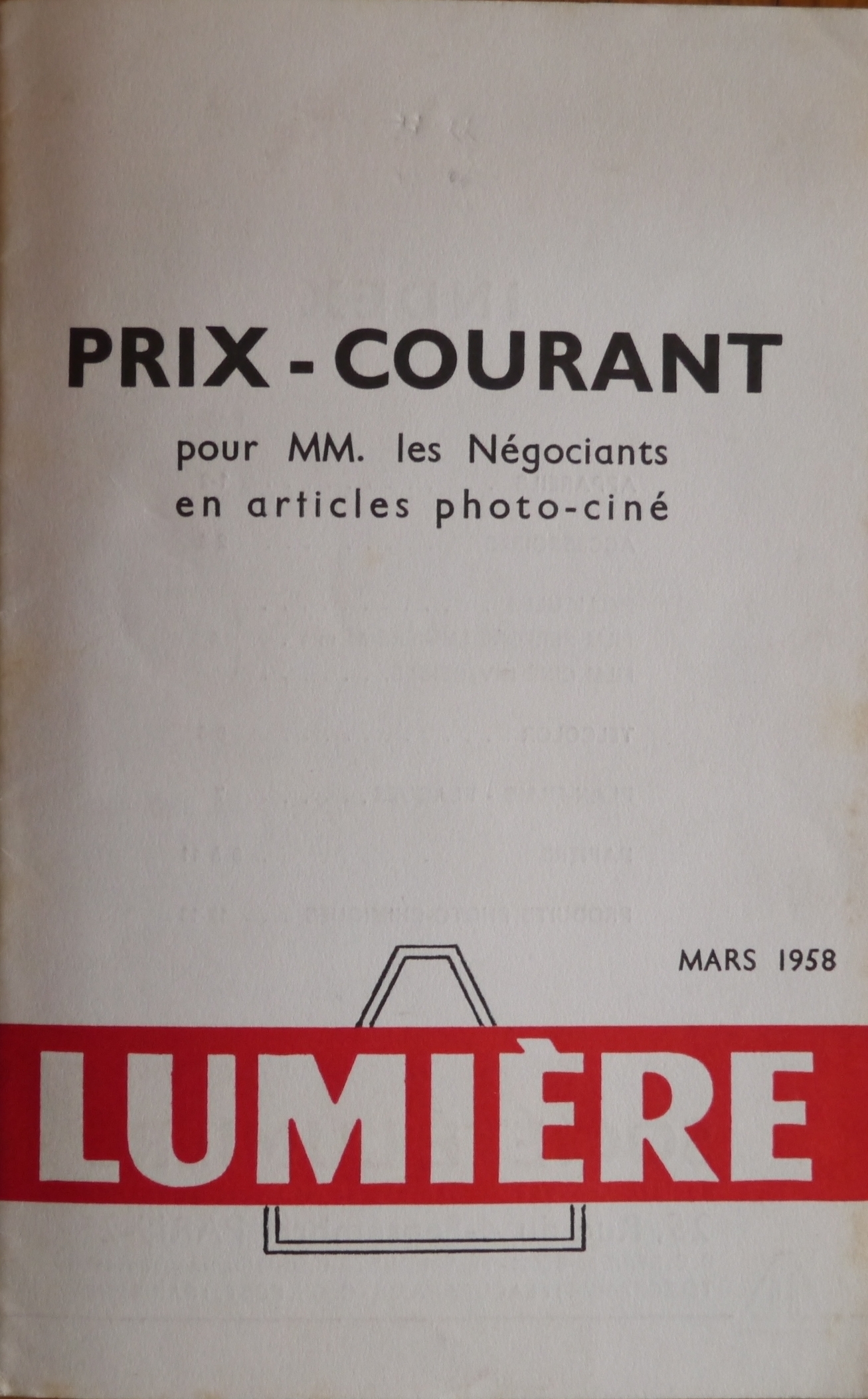 Prix-courant - mars 1958