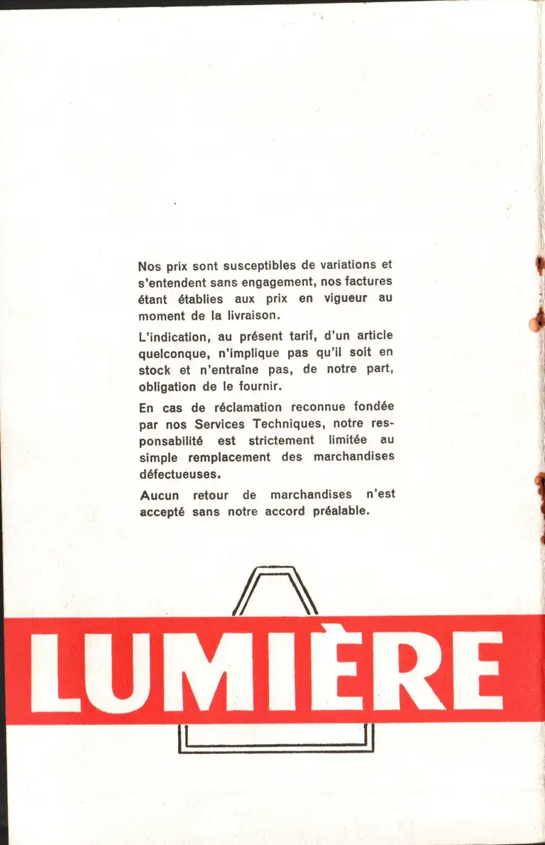 1958-03 - Prix courant - couverture