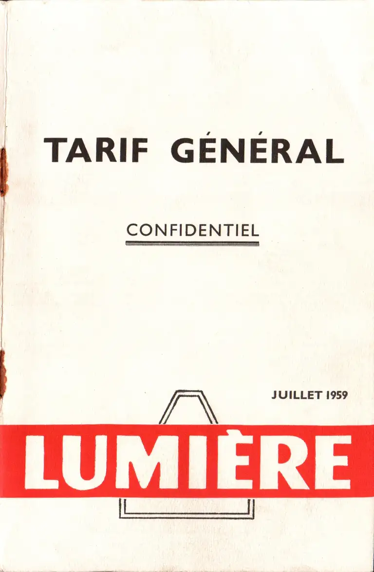 1959-07 - Tarif général - couverture