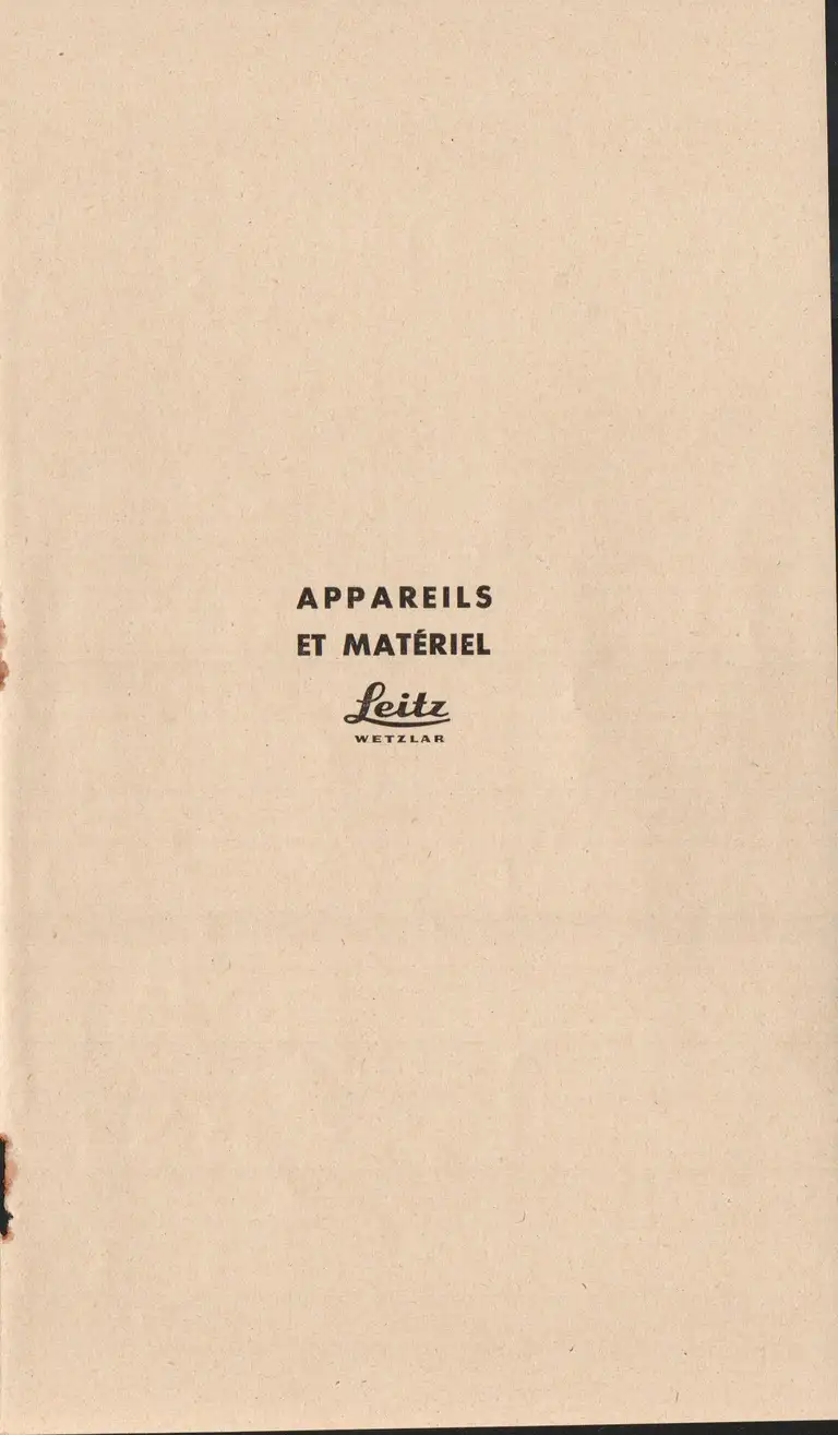 Tarif appareils et matériels Leitz Wetzlar - décembre 1960 3