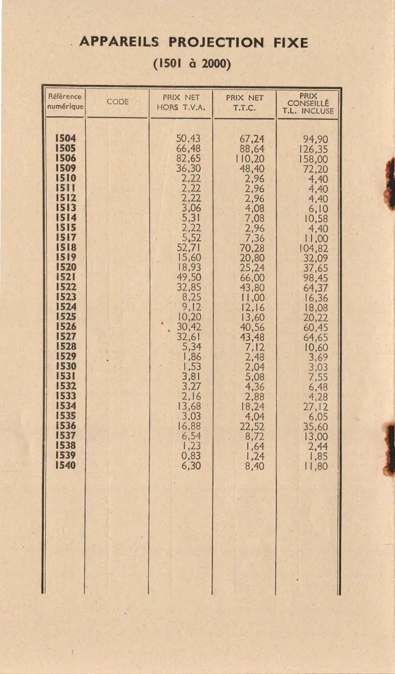 Tarif matériel amateurs - décembre 1960 3